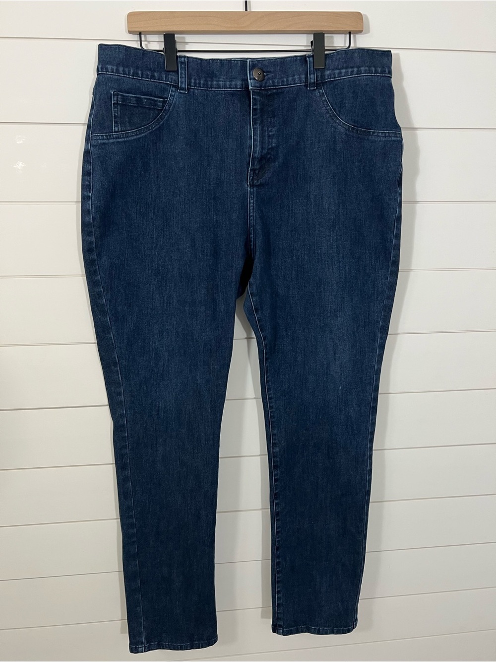 Soft Surroundings Jeans Women’s Size 16 Straight Leg Dark Wash Stretch Denim